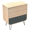 Image de Commode 3 tiroirs pieds fil Gris Volcan Bambin