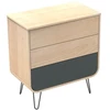 Image de Commode 3 tiroirs pieds fils Gris Volcan Galopin