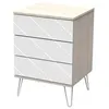 Image de Petite commode 3 tiroirs happy - blanc et bois
