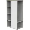 Image de Meuble De Rangement Enfant - En Bois Blanc Et Chant Bois - Avec Étageres Et Penderie - Babyprice First
