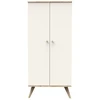 Image de Armoire 2 portes avec pieds bois décor vanille