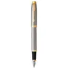 Image de PARKER IM Stylo plume, métal brossé, plume moyenne, encre bleue, Coffret cadeau