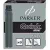 Image de Etui de 6 mini cartouches Parker pour plume Esprit, Noir