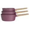Image de Set de 3 casseroles 16-18-20 cm Gamme Forest tous feux dont induction Prune Arthur Martin AM1963