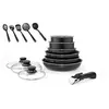 Image de Arthur Martin AM311B Lot de 15 Batteries Aluminium Noir 26 cm 15 Pièces