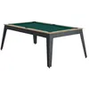 Image de Billard Steel Cadre Chêne Sablé Tapis Vert Pieds Gris