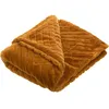 Image de Plaid Victoria Camel 130x170 cm - Amadeus - Marron - Polyester