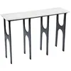 Image de Console 120x35x80 cm en marbre blanc et aluminium argenté