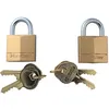 Image de Master Lock 130EURT Lot de 2 Cadenas à Clé en Laiton, Doré, 4,9 x 3 x 1,2 cm