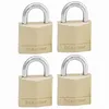 Image de Master Lock 130EURQNOP Lot de 4 Cadenas à Clé en Laiton, Doré, 4,9 x 3 x 1,2 cm