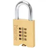 Image de Master Lock 651EURD Cadenas à Combinaison à 4 Chiffres en Laiton, Doré, 10 x 5,1 x 1,3 cm