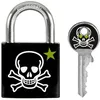 Image de Cadenas à Clé En Métal Imprimé Tête De Mort 3430eur