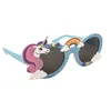 Image de Lunettes Bleues Paillettées Licorne Et Arc-en-ciel - Bleu - Taille Unique
