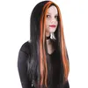 Image de Perruque longue d'Halloween de sorcière noire et orange (x1) REF/11502