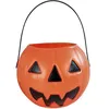 Image de Contenant panier à bonbons en seau citrouille orange pour halloween (x1) REF/14212
