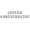 Image de Ballon métallique aluminium joyeux anniversaire argent (x1) REF/19010
