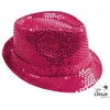 Image de Chapeau à paillettes - Rose - Borsalino - Déguisement - Disco - Année 80 - Taille unique