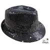 Image de Chapeau à paillettes - Noir - Borsalino - Déguisement - Disco - Année 80 - Taille unique