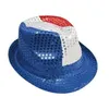 Image de Chapeau adulte Borsalino tricolore France avec sequins (x1) REF/20199