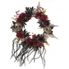 Image de couronne crânes et roses rouges 40 cm - ptitclown 22198