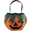 Image de Contenant Halloween panier à bonbons citrouille en tissu feutrine (x1) REF/22293