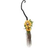 Image de balai de sorcière fleuri à suspendre 95cm orange - générique 22973
