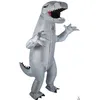 Image de Déguisement Gonflable Dinosaure Gris Adulte