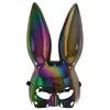 Image de masque lapin pvc rigide iridescent noir adulte - générique 23392