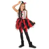 Image de Costume arlequin avec froufrou - noir, rouge - enfant - 10/12 ans - 11/12 ans (145 à 152 cm) PTIT CLOWN