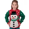 Image de pull de noël bonhomme de neige enfant rouge vert - ptitclown 48110
