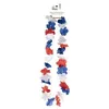 Image de Collier de fleur hawaïen - Bleu, blanc, rouge - Déguisement - Supporter