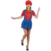 Image de Costume plombier rouge et bleu en taille adulte pour femme L-XL (x1) REF/60621 - ptit clown