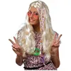 Image de 1 Perruque blonde adulte avec cheveux lisses et tresses Hippie REF/68651 Accessoire de déguisement