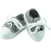 Image de Accessoire pour poupée 34 cm Minouche : Chaussures en toile grise Petitcollin