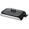 Image de Livoo Plancha grill avec couvercle, Gril de table, Argent, Noir