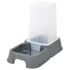 Image de distributeur d'eau + croquettes 3,5l pour animaux coloris gris