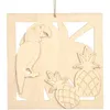 Image de Décoration en Bois "Ananas & Perroquet" 15cm Naturel