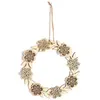 Image de Décor à suspendre en bois 22 x 22 cm - couronne de Fleurs