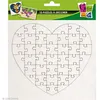 Image de Puzzle en carton blanc à décorer Coeur 40 pièces x 10