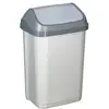 Image de Poubelle couvercle basculant 25 l gris aluminium et plastique ps25