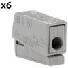 Image de Wago - Lot de 6 bornes de service pour luminaires S224 - Conducteurs rigides 2,5mm² max - connecteurs rapides - Gris