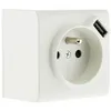 Image de Zenitech - Prise 2P+T et USB en saillie - blanc