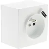 Image de Prise saillie 2P+T + USB 2,4A - blanc - Zenitech