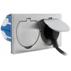 Image de Prise de sol 16A 2P+T finition alu brossé - IP55 double - Zenitech