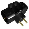 Image de Zenitech - Multiprise 4 prises latérale pour TV écran plat - Quadriplite - 2x16A + 2x6A - Noir