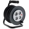 Image de Zenitech - Enrouleur 4 prises 16A câble 3G1,5mm² 20m + coupe-circuit - Noir