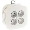 Image de Zenitech - Enrouleur domestique 4x16A 2P+T fiche extraplate 3G1mm² 7m - blanc