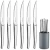 Image de Amefa JET - 6-pc steak knives in grey block - mirror, Couverts, Gris, Argent