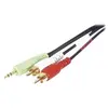 Image de Tecline Câble audio, prise jack stéréo 3,5 mm / 2x RCA, plaqué or, env. 5,0 m Prise jack stéréo 3,5 mm (5 m, Câble AUX, Câbles Cinch), Câble audio