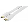Image de Exertis Connect Câble plat HDMI haute vitesse, prises dorées, HDMI A / A, blanc, 1,8 m Câble plat HDMI blanc,... (1.80 m), Câble vidéo, Blanc